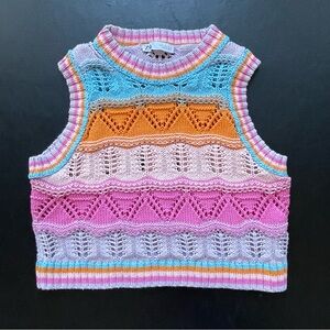 Zara Multicolor Knit Sleeveless Top